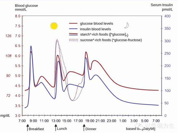 一天当中正常的血糖波动曲线